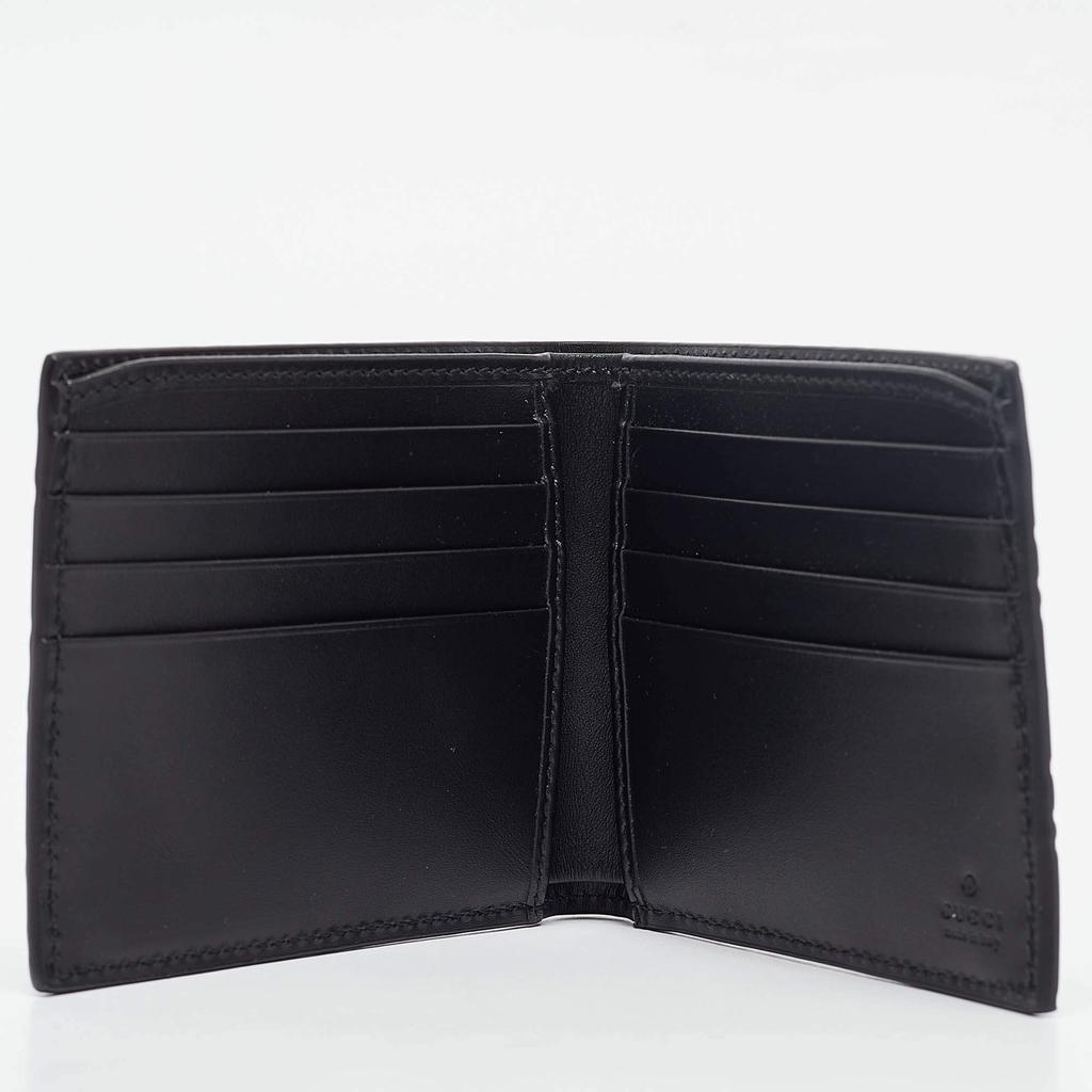 Gucci Gucci Black Guccissima Leather Web Bifold Wallet