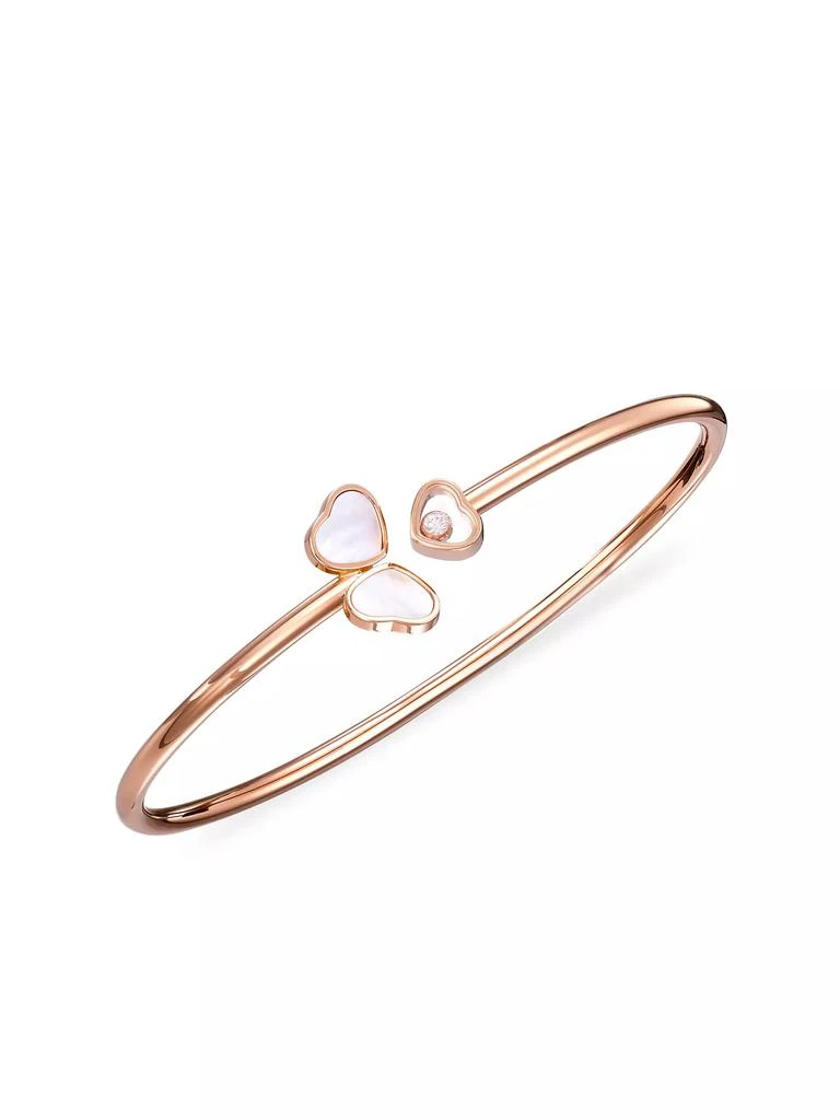 Chopard Happy 18K Rose Gold, Diamond &amp; Mother-Of-Pearl Bangle Bracelet 1