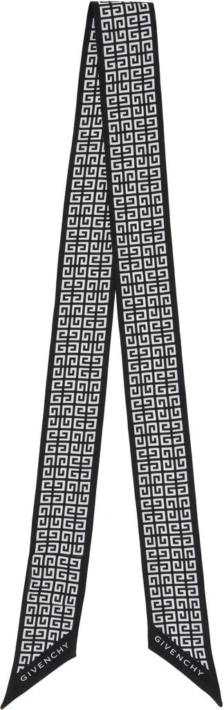 Givenchy Black & White 4G Bandeau Silk Scarf 2