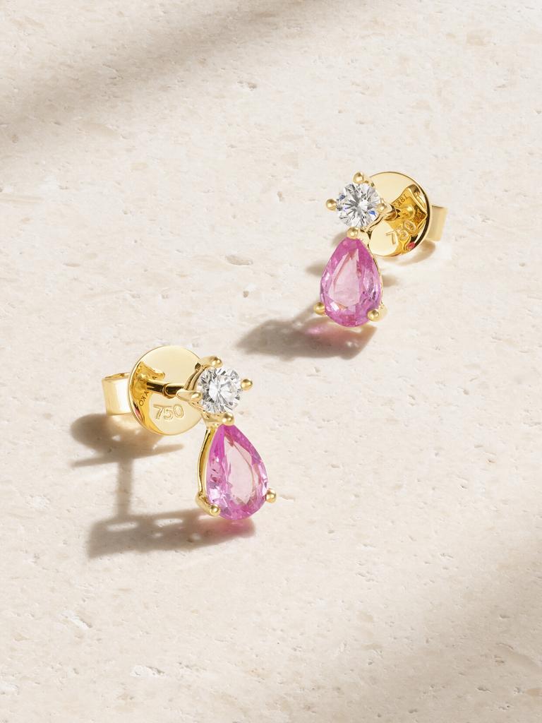 Anita Ko 18k 黄金、蓝宝石、钻石耳钉