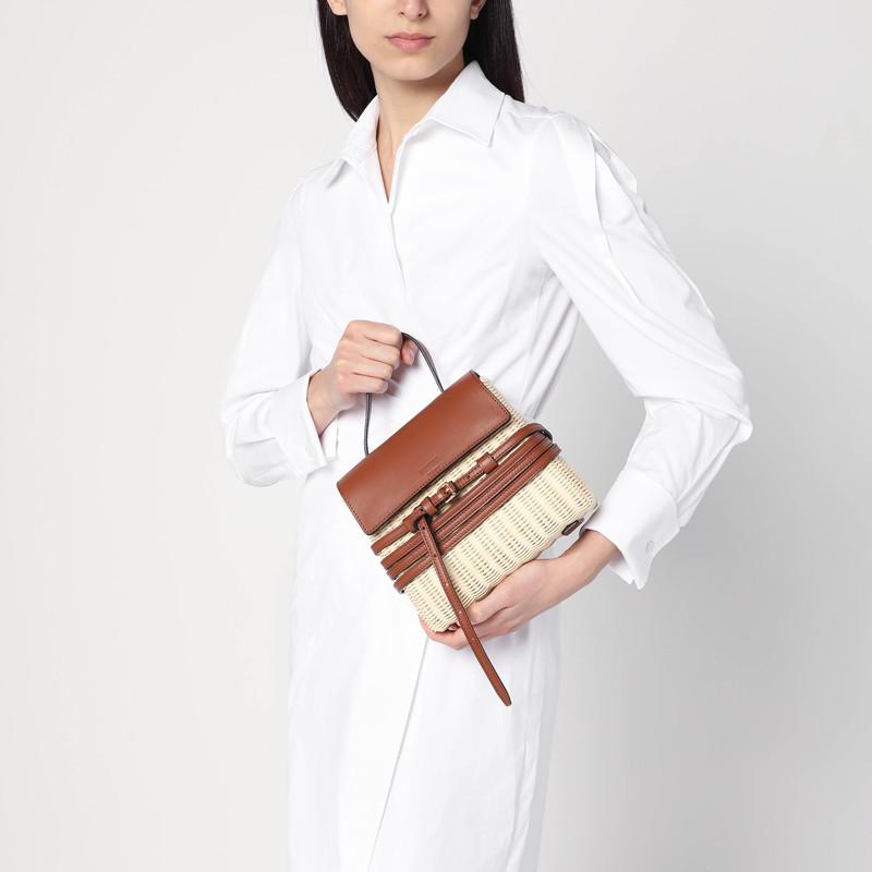 Moschino Tie Mie Bag in raffia and leather