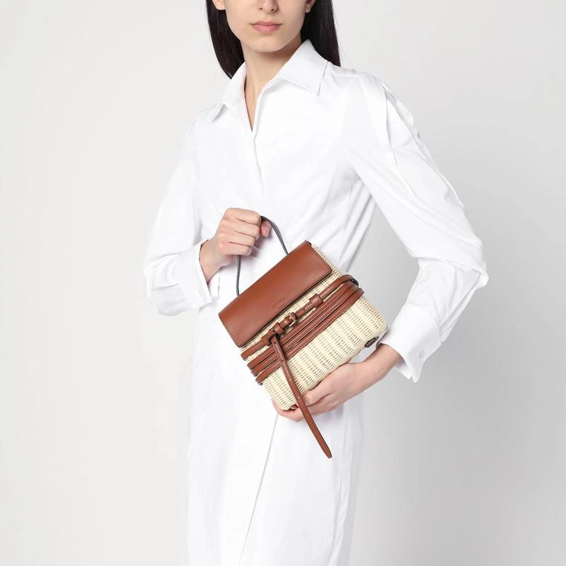 Moschino Tie Mie Bag in raffia and leather 2