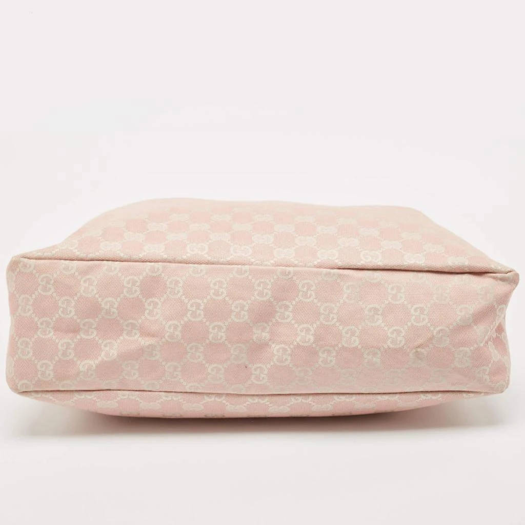 Gucci Gucci Pink/Off White GG Canvas Medium Horsebit Hobo 7