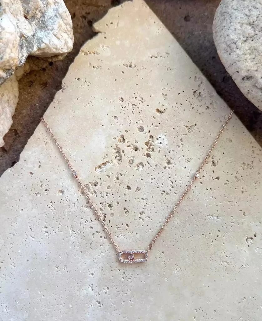 ADORNIA Rose Gold CZ Adjustable Dancing Stone Necklace 3