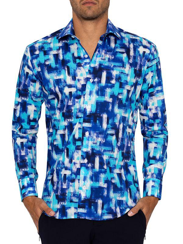 Bertigo Hunter Abstract Print Shirt