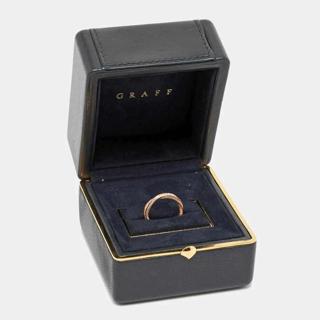 Graff Graff Sprial Pave Diamond 18k Rose Gold Ring Size 49 8