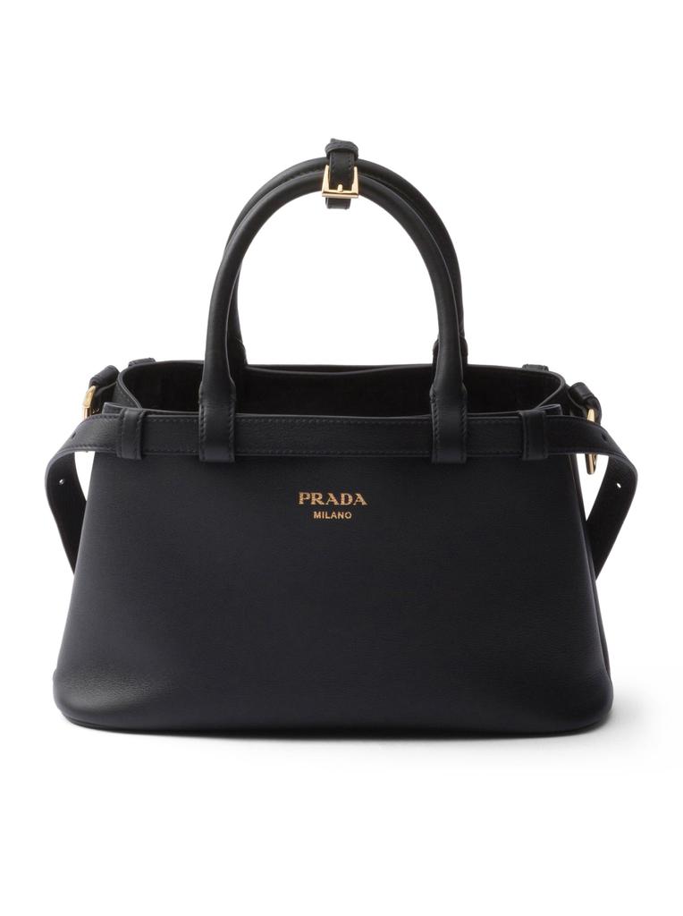 Prada Buckle Leather Bucket Bag with Studded Belt - Bags
