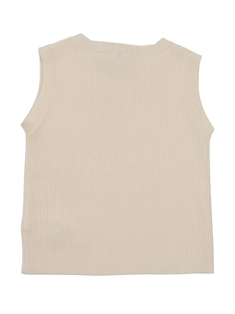 MONNALISA Monnalisa Ribbed Logo-Plaque Sleeveless Top 2