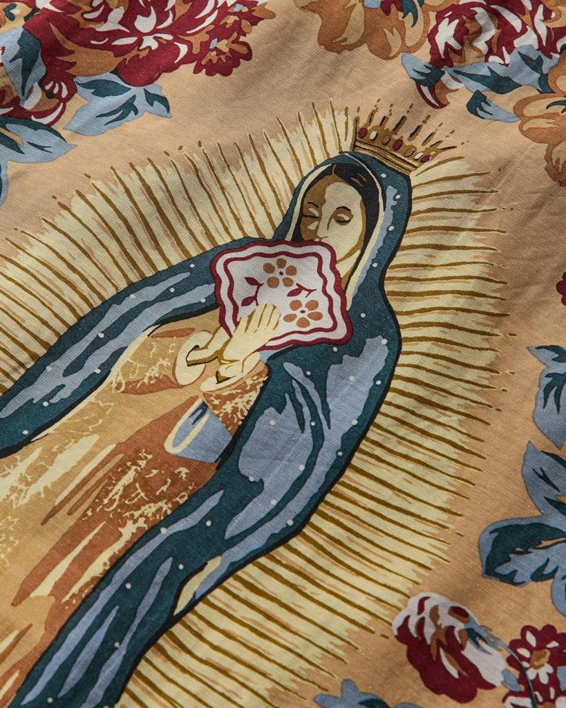 KAPITAL Men's Silk Rayon Champetre Maria Wrangle Collar Aloha Shirt Black 4