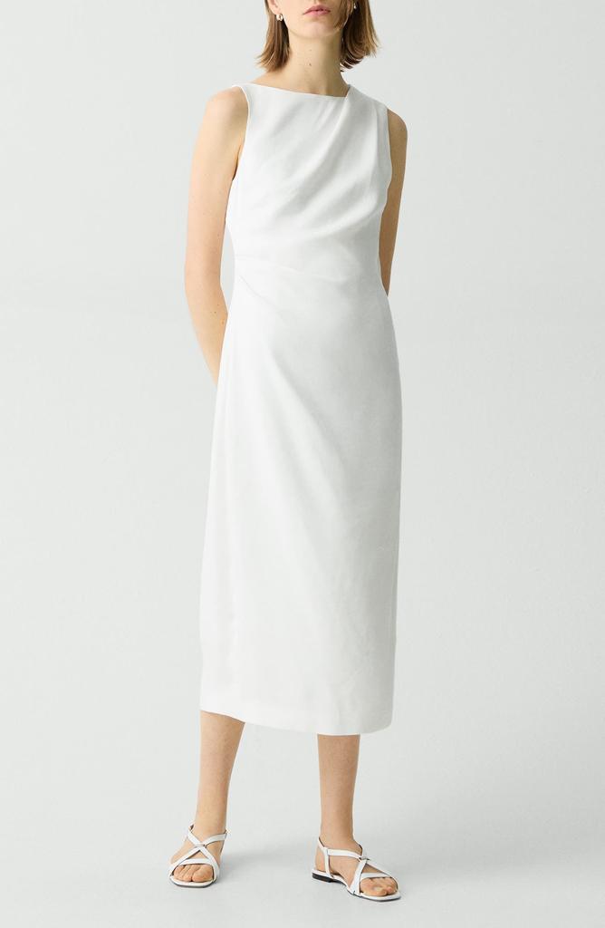 Theory Shoulder Drape Linen Blend Dress