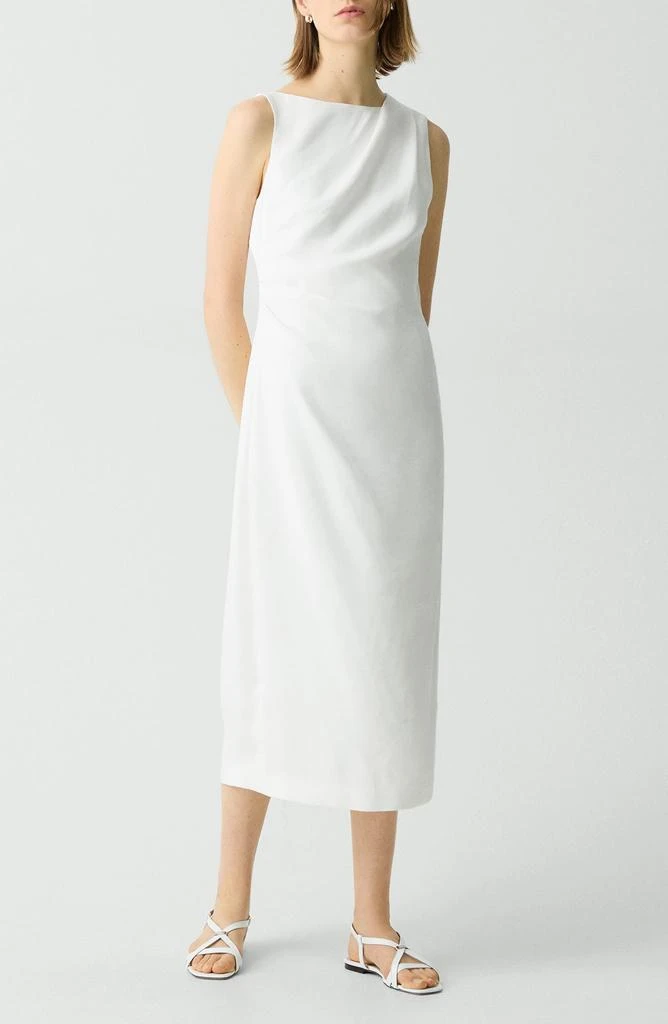 Theory Shoulder Drape Linen Blend Dress 1