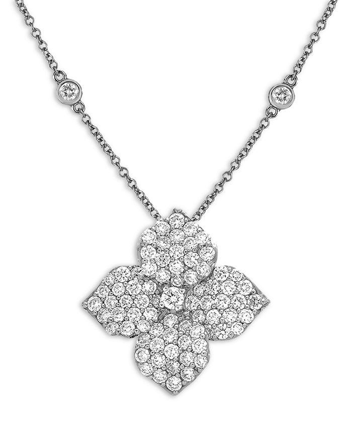 Piranesi 18K White Gold Large Fiore Necklace with Diamonds, 1.87 ct. t.w.