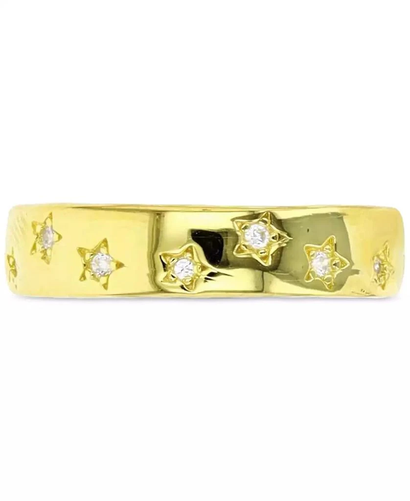Macy's Macy’s Cubic Zirconia Star Band Ring (0.174 ct. t.w.) in 14K Yellow Gold Over Sterling Silver 1