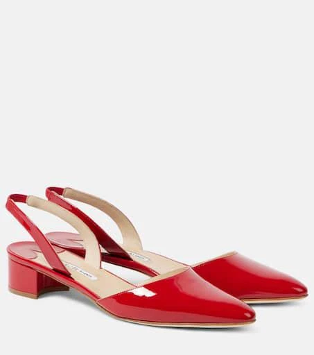 Manolo Blahnik Aspro 30 patent leather slingback pumps 1
