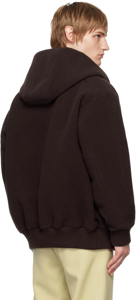 AURALEE Brown Double Cloth Heavy Pile Zip Hoodie - Hoodies