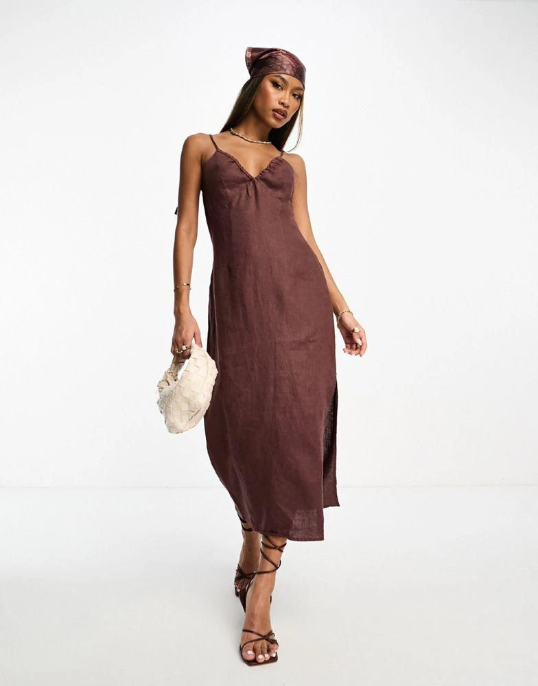 NA-KD NA-KD linen halterneck midi dress in brown - Dresses & Skirts - Free Shipping - BeyondStyle NA-KD NA-KD linen halterneck midi dress in brown - Dresses & Skirts - Free Shipping - BeyondStyle