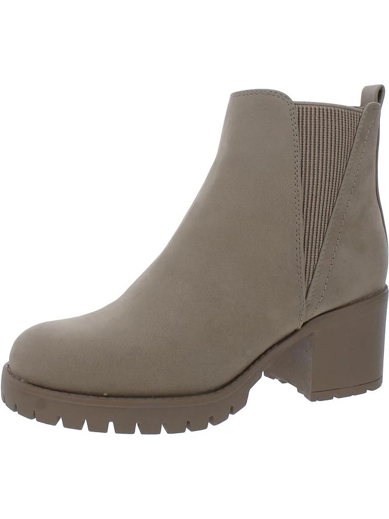MIA Jody Womens Faux Leather Lug Sole Chelsea Boots 10