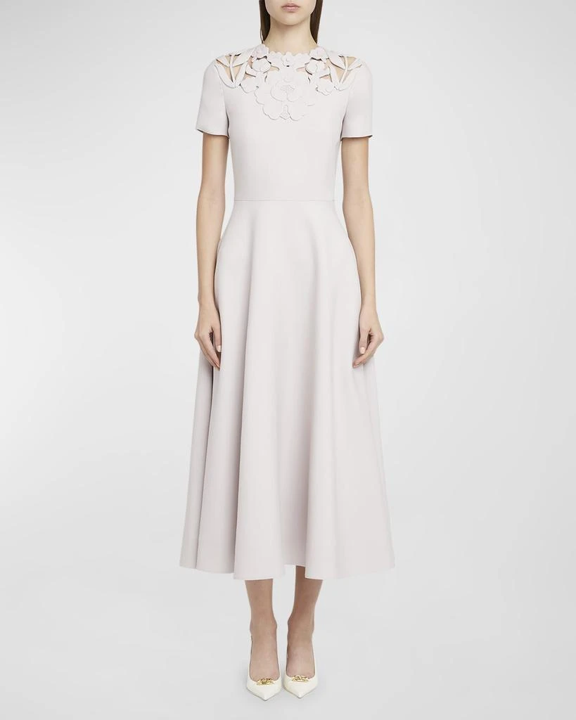 Valentino Flower Embroidered Midi Dress 1