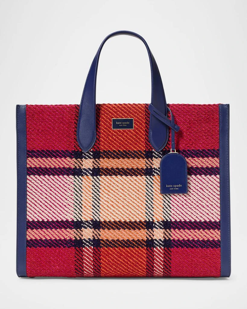 Kate Spade manhattan grand plaid tweed tote bag 1