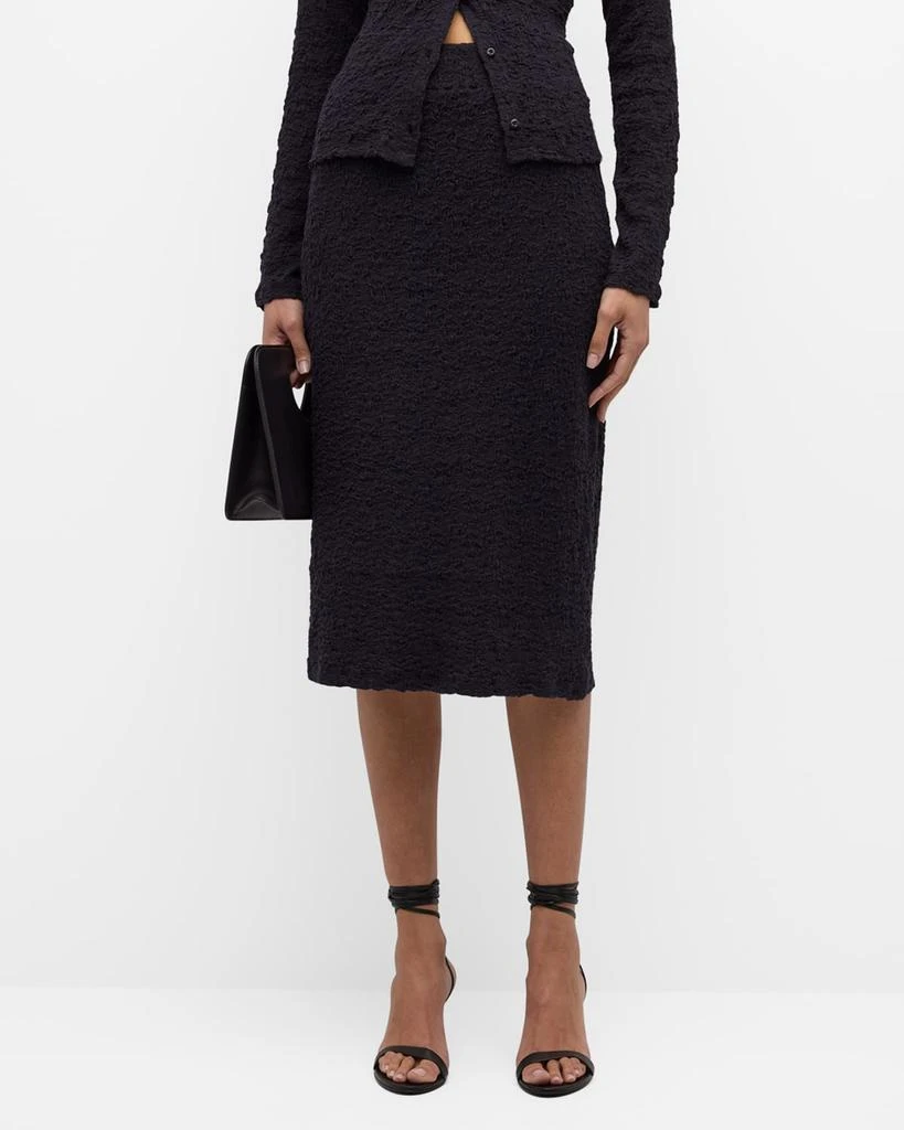 Vince Smocked Popcorn Midi Skirt 2