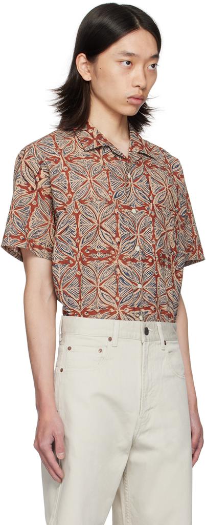 BEAMS PLUS Red Block Print Shirt