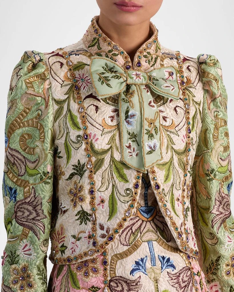 Alice + Olivia Ilaria Embroidered Jacquard Jacket 6