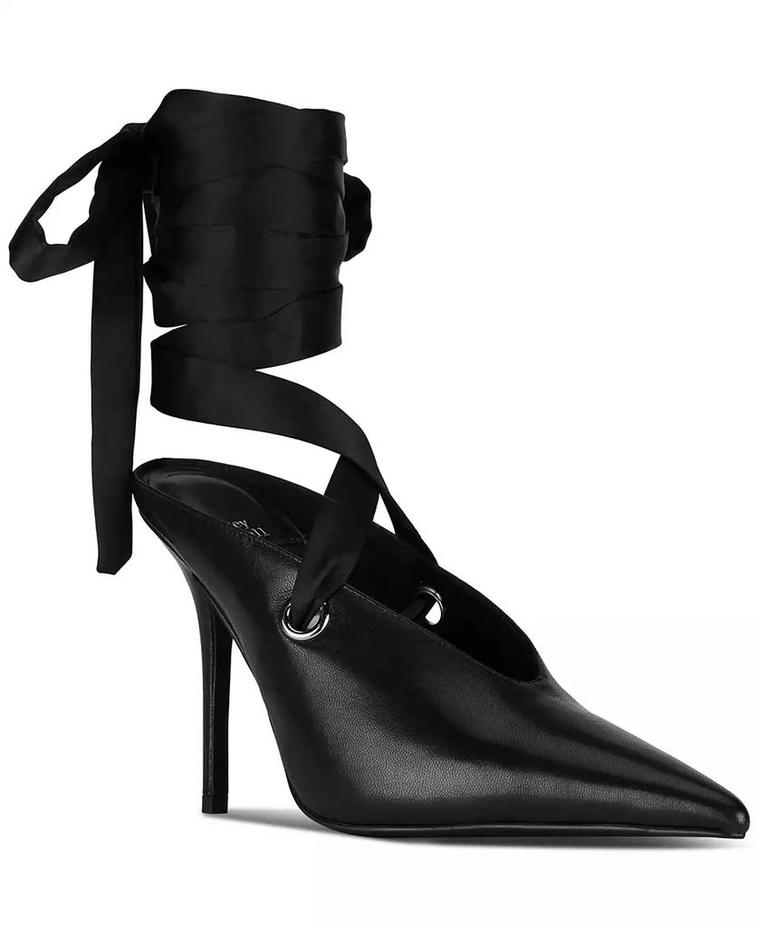 Jeffrey Campbell Grateau Sculpted High-Heel Lace-Up Mules