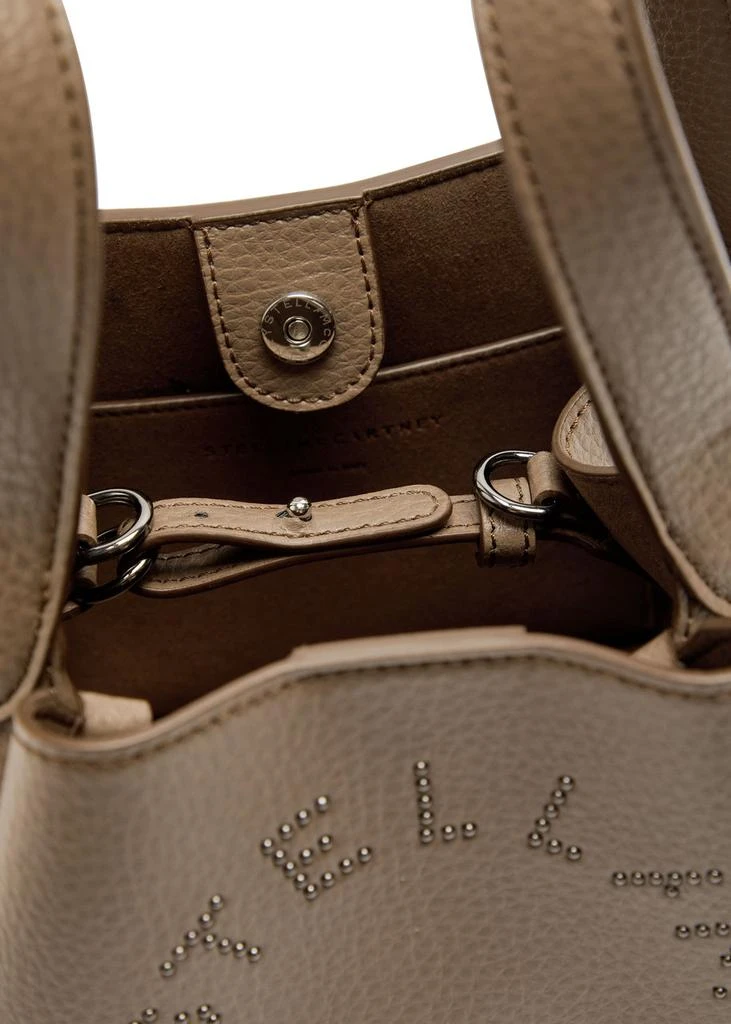 Stella McCartney Logo studded faux leather top handle bag 3