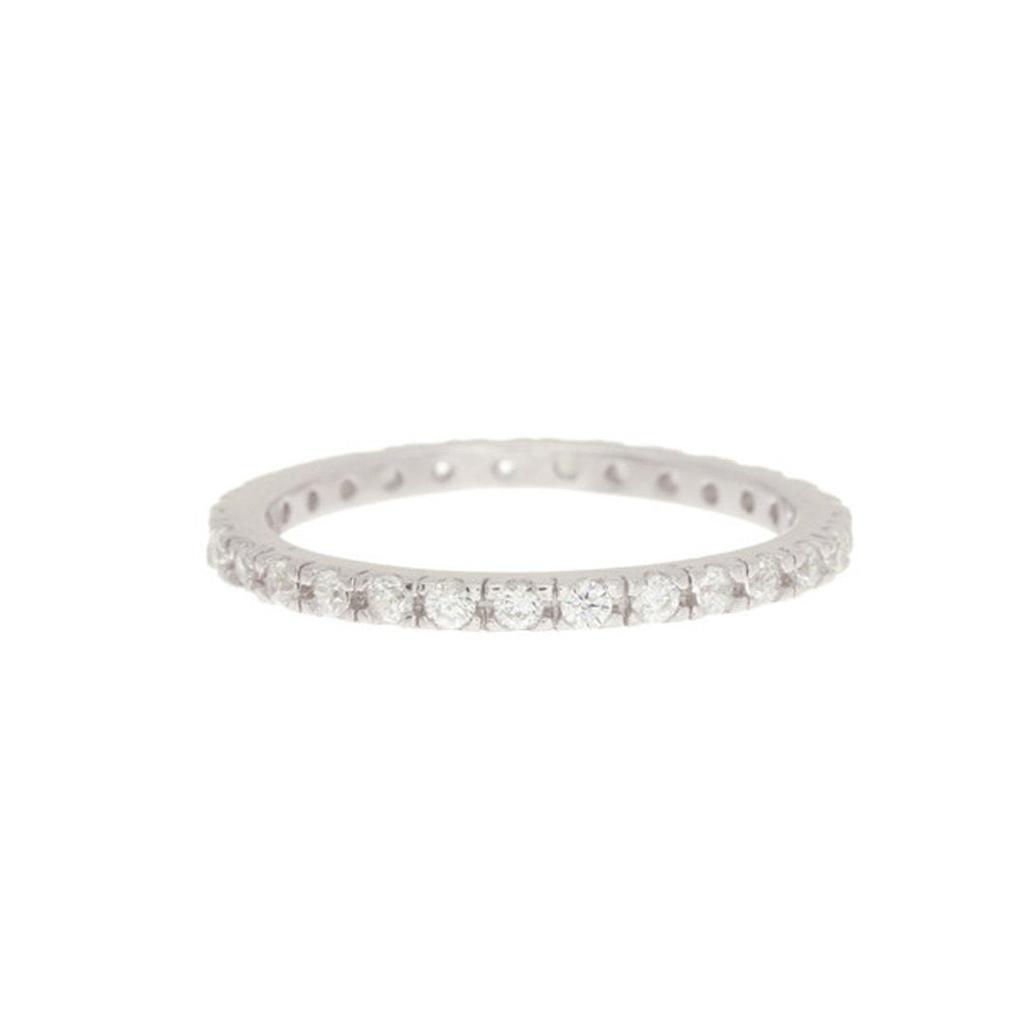 Adornia Adornia  Crystal Eternity Band Ring silver