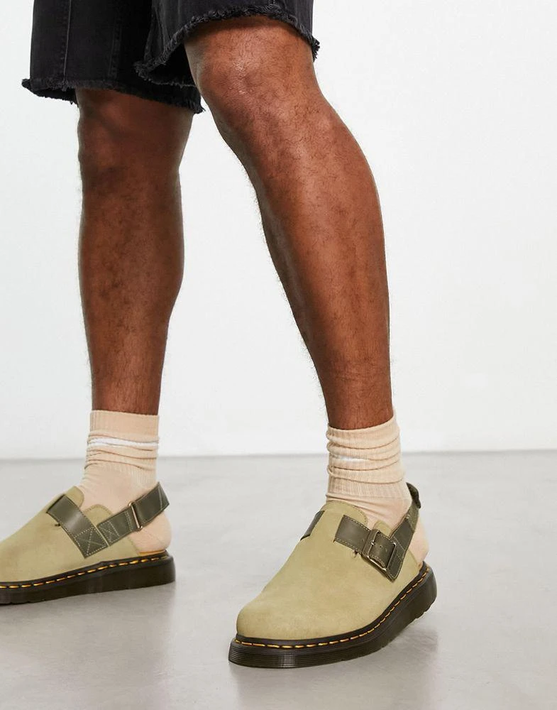 Dr. Martens Dr Martens Jorge II mules in pale olive suede 1