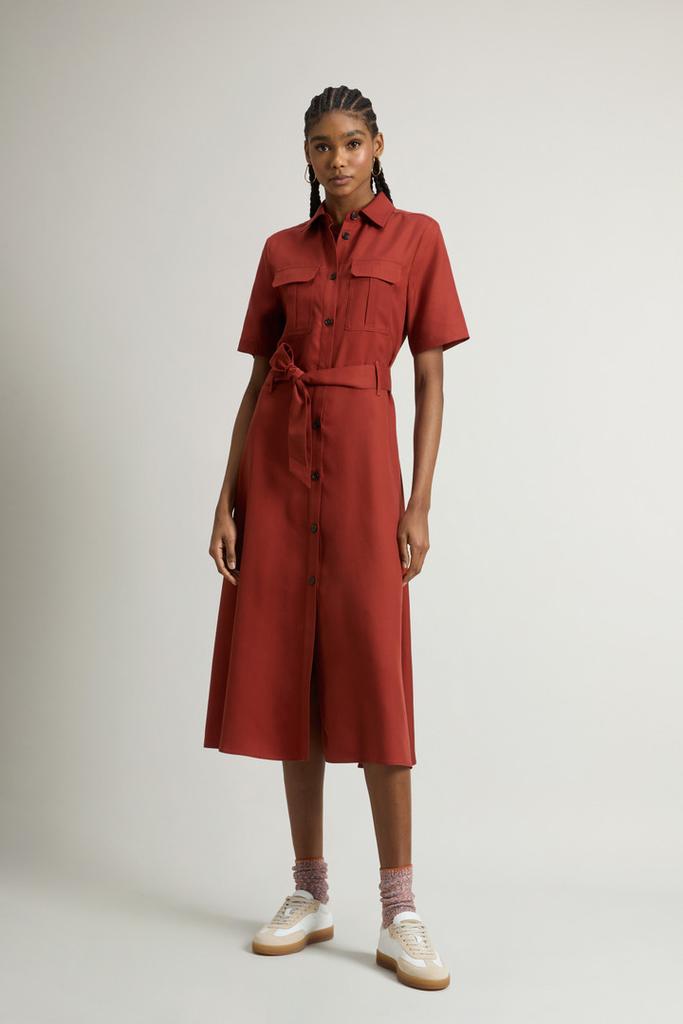 Woolrich Long Tencel Dress - Women - Red