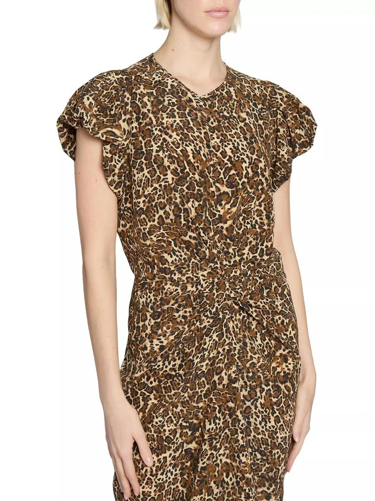 Isabel Marant Terena Leopard Silk-Blend Midi-Dress 6