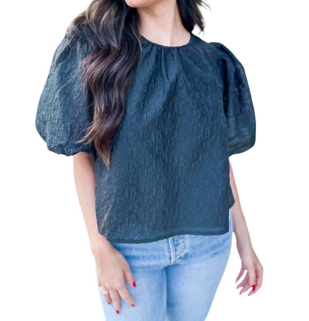 Keepsake Keepsake - Jacquard Puff Sleeve Top 2