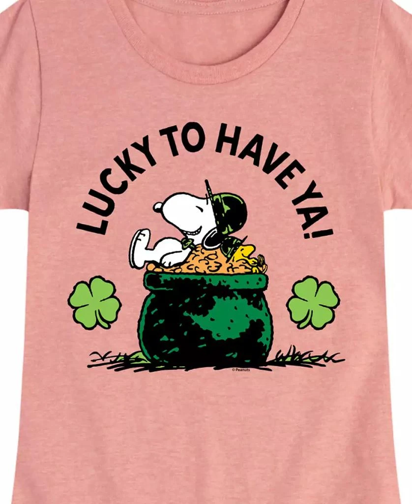Peanuts Big Girls Snoopy Lucky To Have Ya St Patrick's Day Graphic Short Sleeve T-Shirt 3