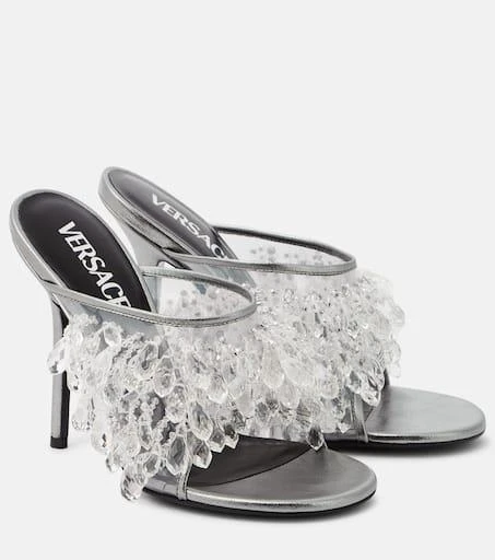 Versace Embellished PVC mules 1
