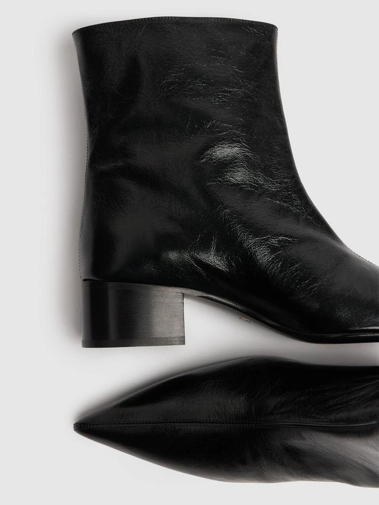 Khaite 40mm Andee Glazed Leather Ankle Boots 3