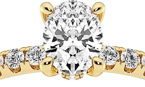 Badgley Mischka Oval Cut Lab Created Diamond Pavé Ring - 7/8 ctw. 5