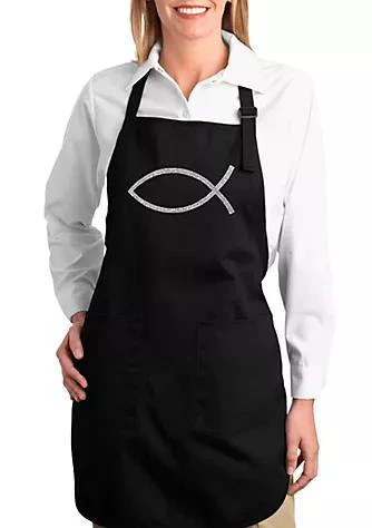 LA Pop Art Full Length Word Art Apron - Jesus Fish