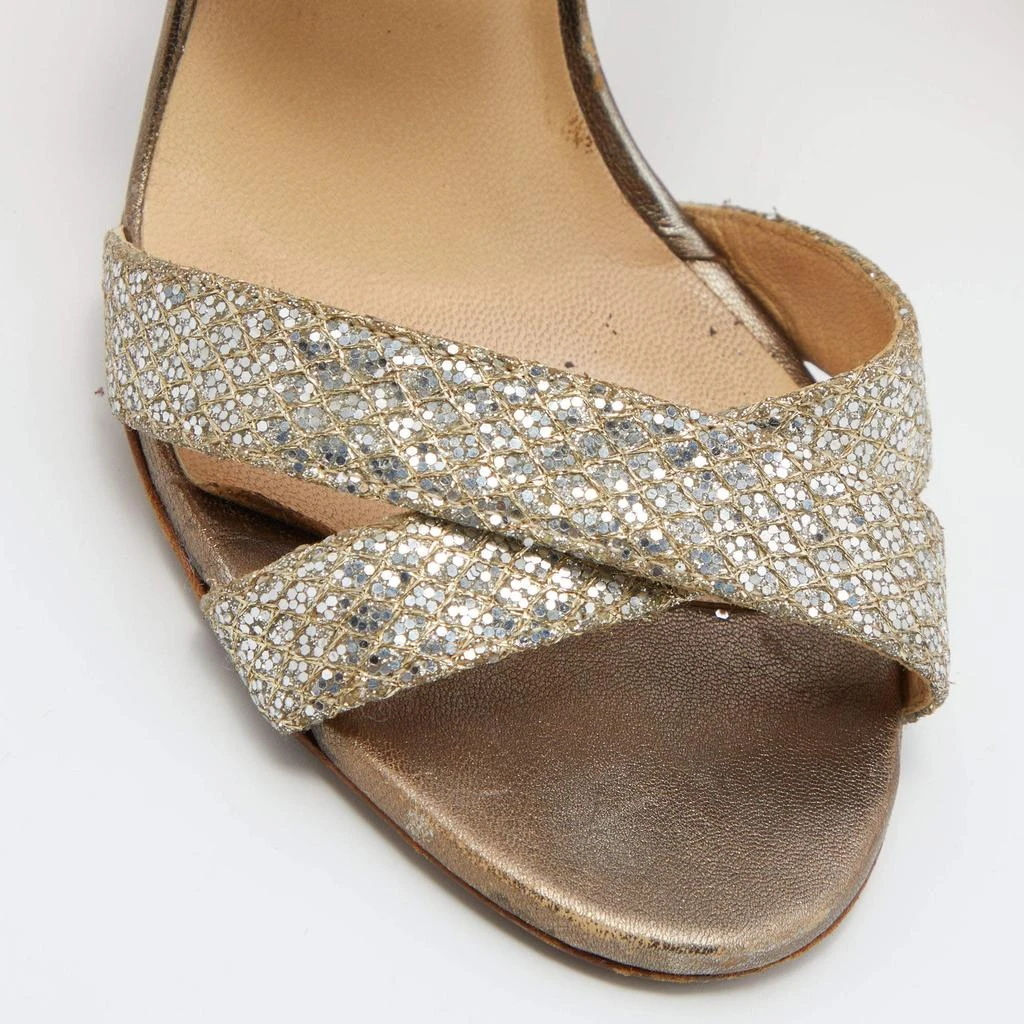Jimmy Choo Jimmy Choo Gold Glitter Louise Strappy Sandals Size 38 7