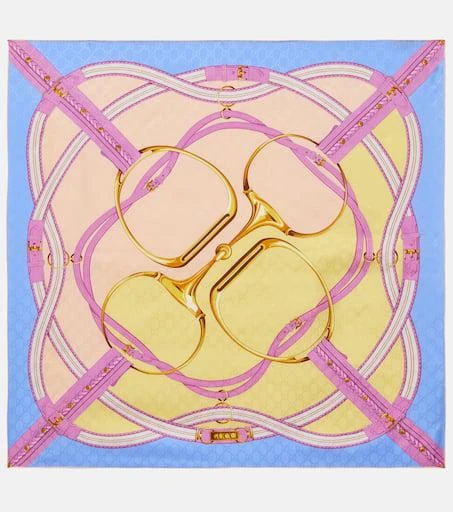 Gucci GG Horsebit silk jacquard scarf