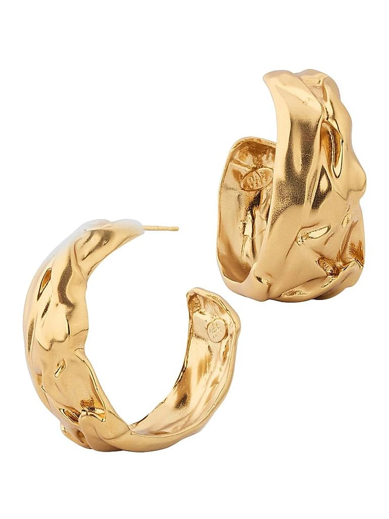 GAS Bijoux Compression 24K-Gold-Plated Hoops