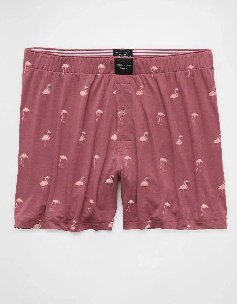 AE AEO Men's Flamingos Slim Knit Ultra Soft Boxer Short 3