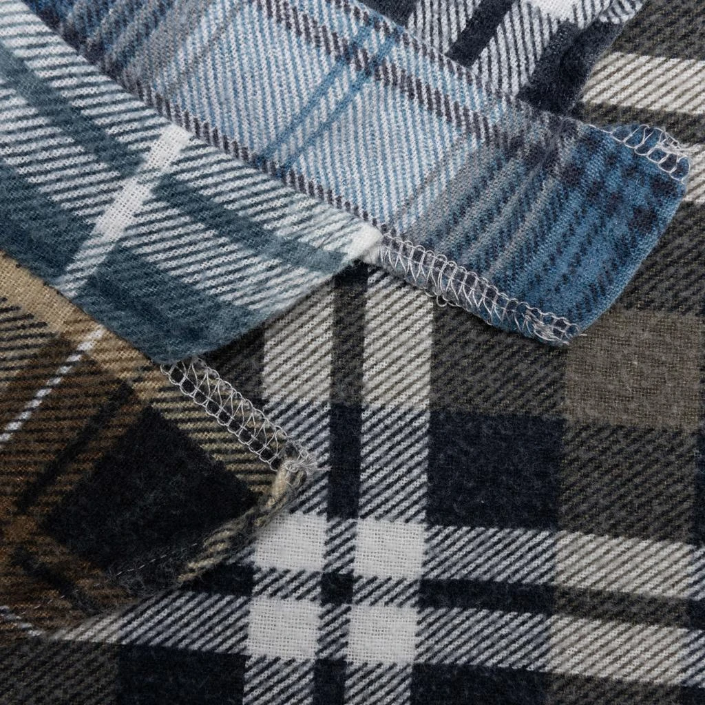Needles Rebuild by Flannel Shirt 7 Cuts Shirt - Olive/White 6
