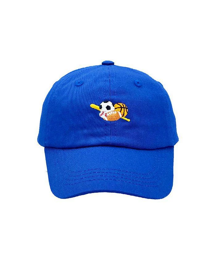 Bits & Bows Boys' Sports Baseball Hat in Blue - Little Kid
