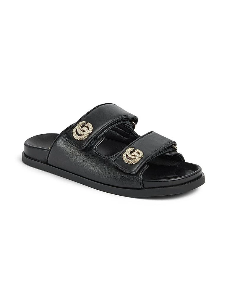 Gucci Marmont Leather Flat Sandals 2