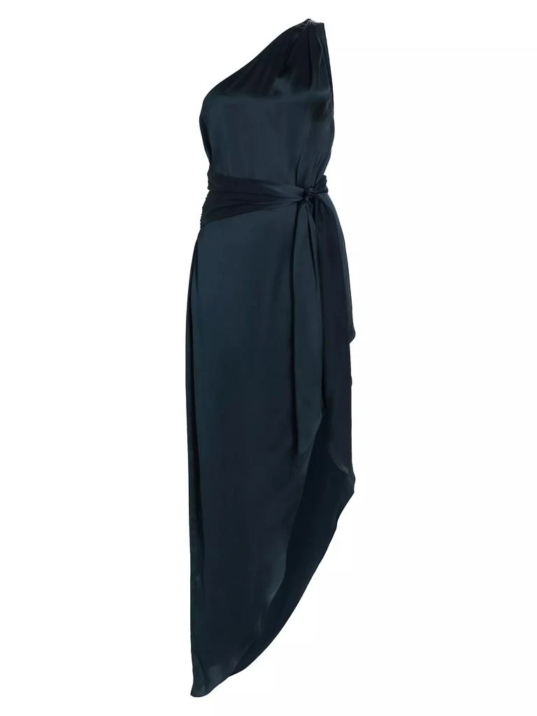 Amanda Uprichard Palmira Silk One-Shoulder Maxi Dress 1