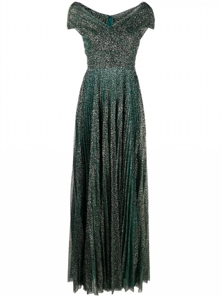 Talbot Runhof Talbot Runhof - Off Shoulder Metallic Voile Gown 7