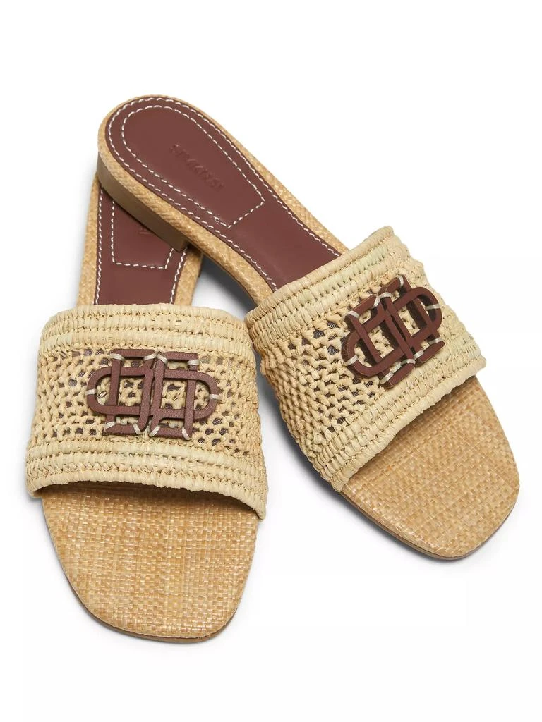 SIMKHAI Delphi Raffia Flat Sandals 4
