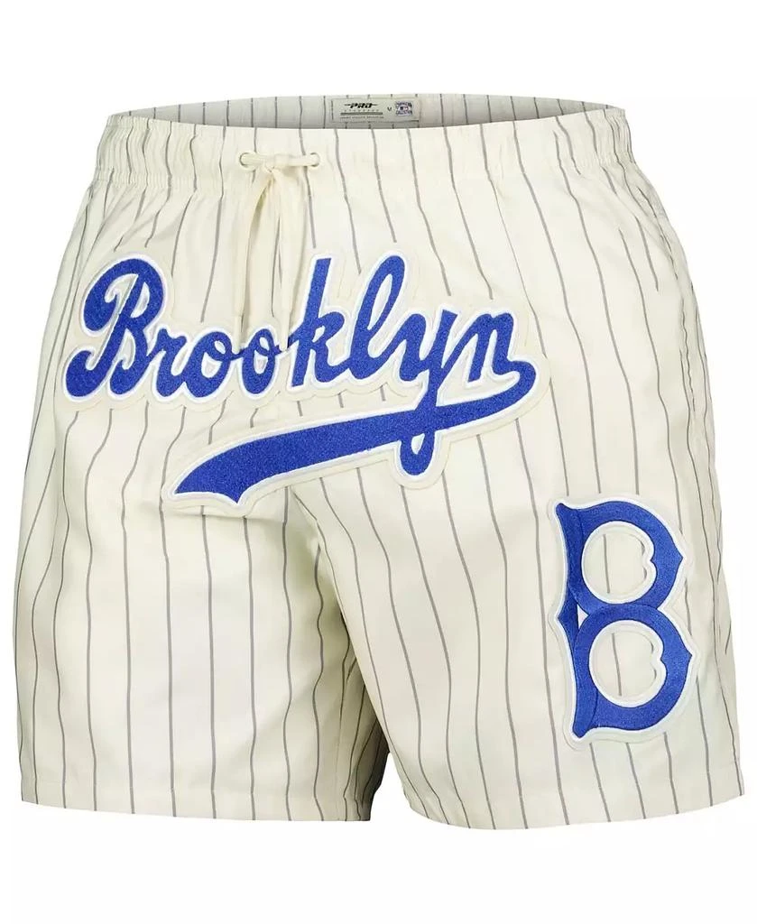 Pro Standard Men's Cream Brooklyn Dodgers Cooperstown Collection Pinstripe Retro Classic Woven Shorts 3