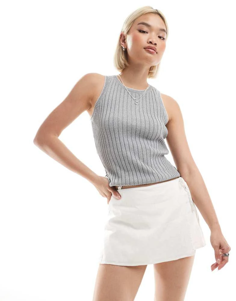 HOLLISTER Hollister linen wrap skort in white 2